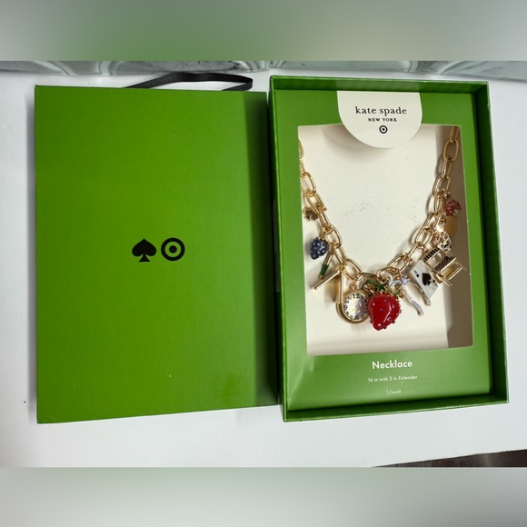 Kate Spade Gold Necklace with Red and Black Charms - Picture 2 of 6